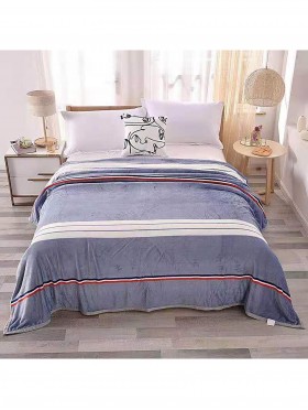 Minimalist Print Embroidered Microfiber Soft Printed Flannel Blanket (with gift packaging) 